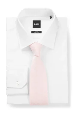 BOSS ONE Jacquard-structured tie in linen and silk