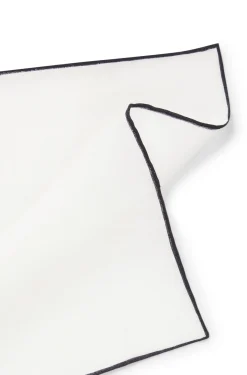 BOSS ONE Linen pocket square with contrast border