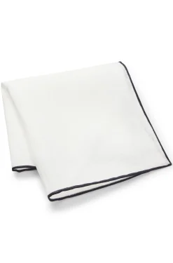 BOSS ONE Linen pocket square with contrast border