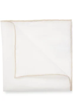 BOSS ONE Linen pocket square with contrast border