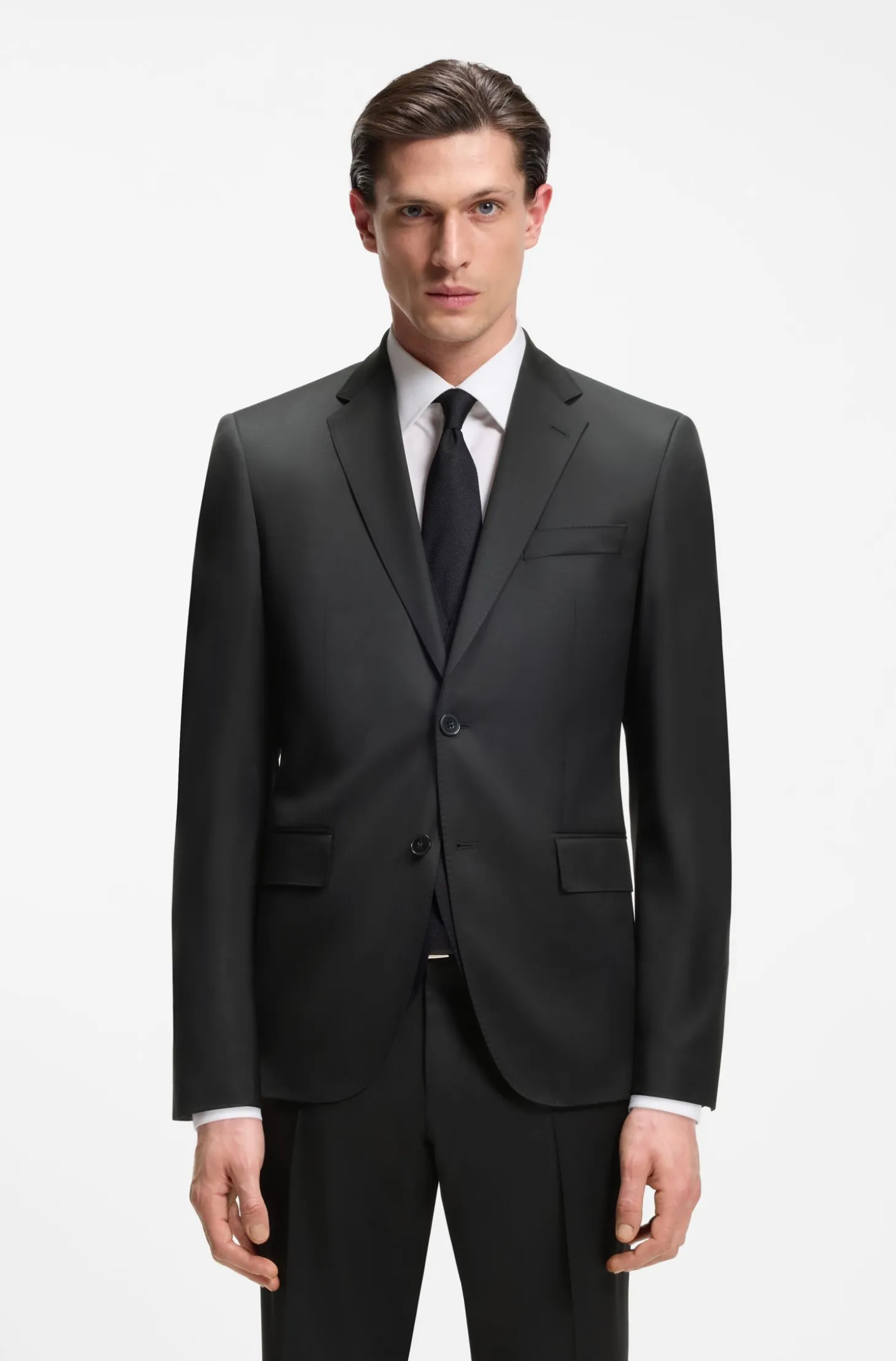 BOSS ONE Regular-fit suit jacket in virgin-wool serge