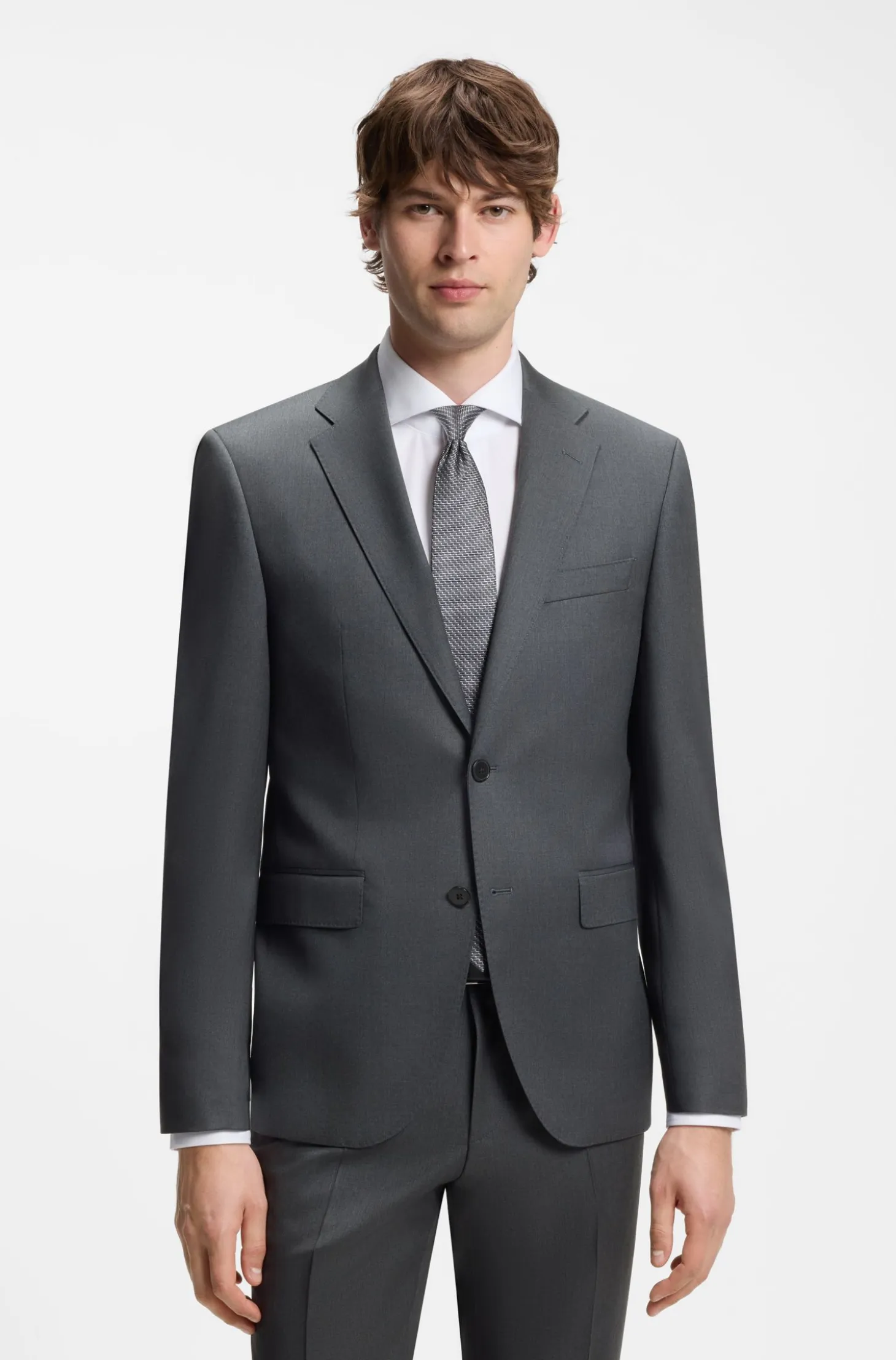 BOSS ONE Regular-fit suit jacket in virgin-wool serge