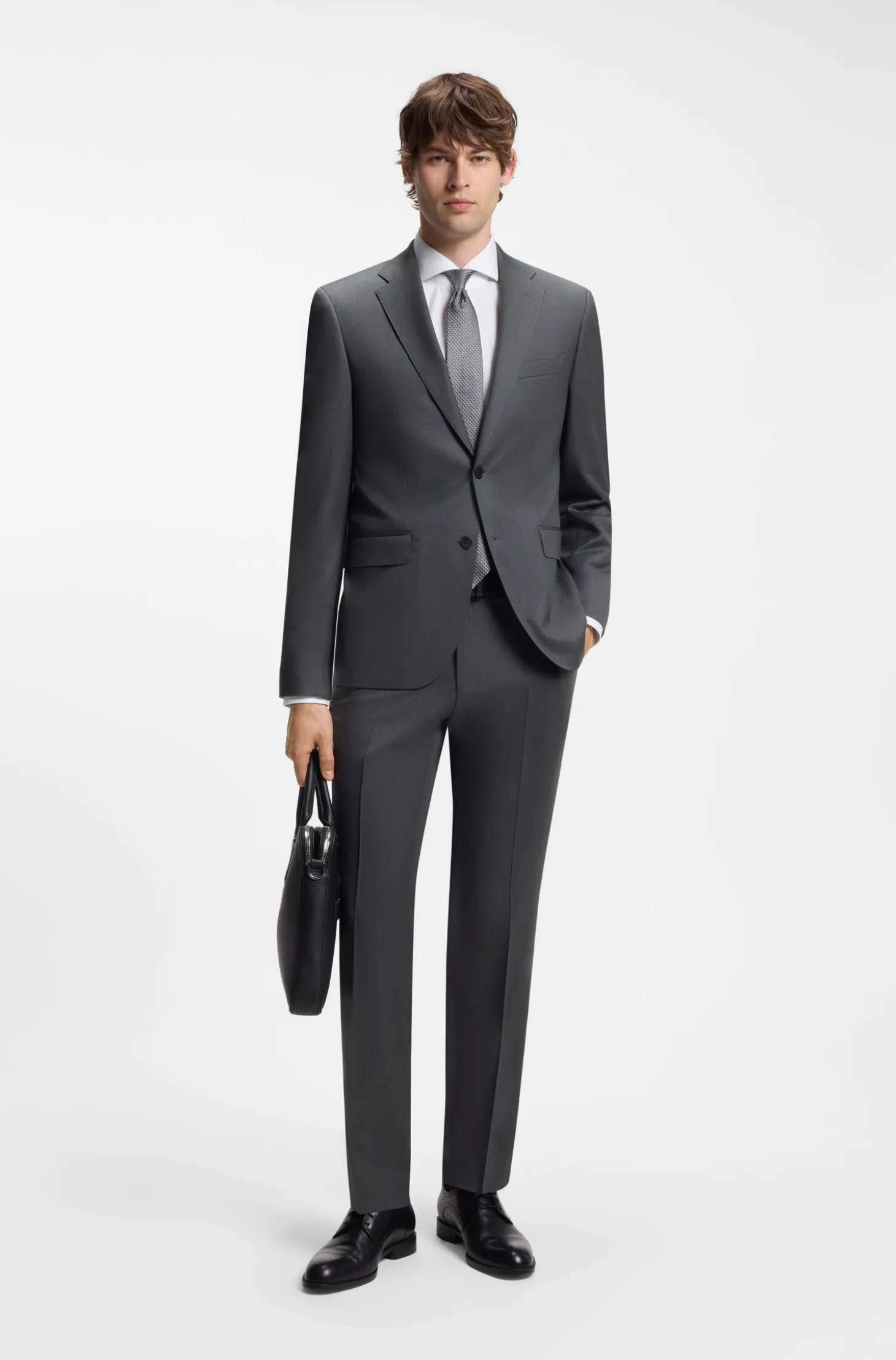 BOSS ONE Regular-fit suit jacket in virgin-wool serge
