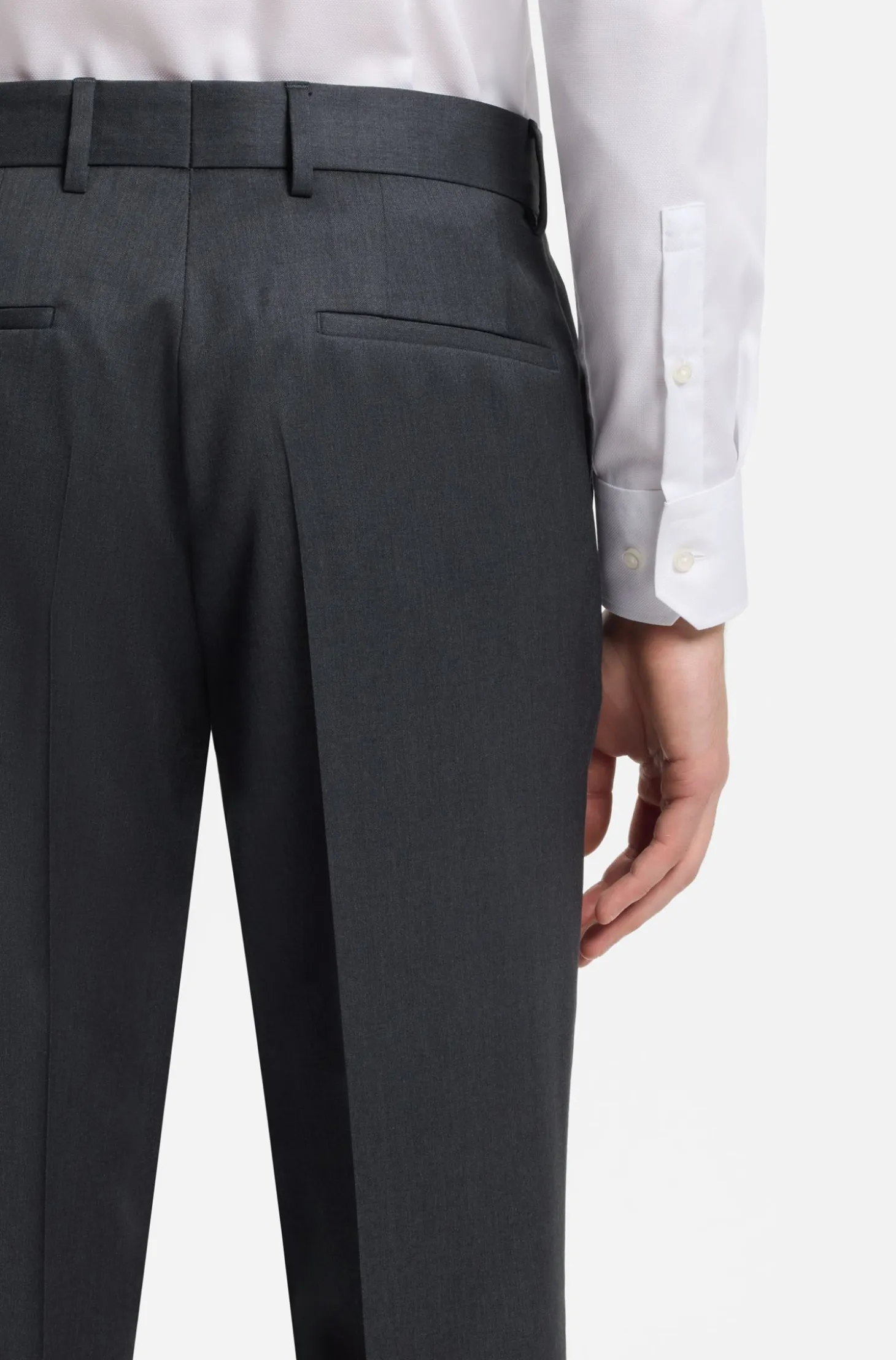 BOSS ONE Regular-fit trousers in virgin-wool serge