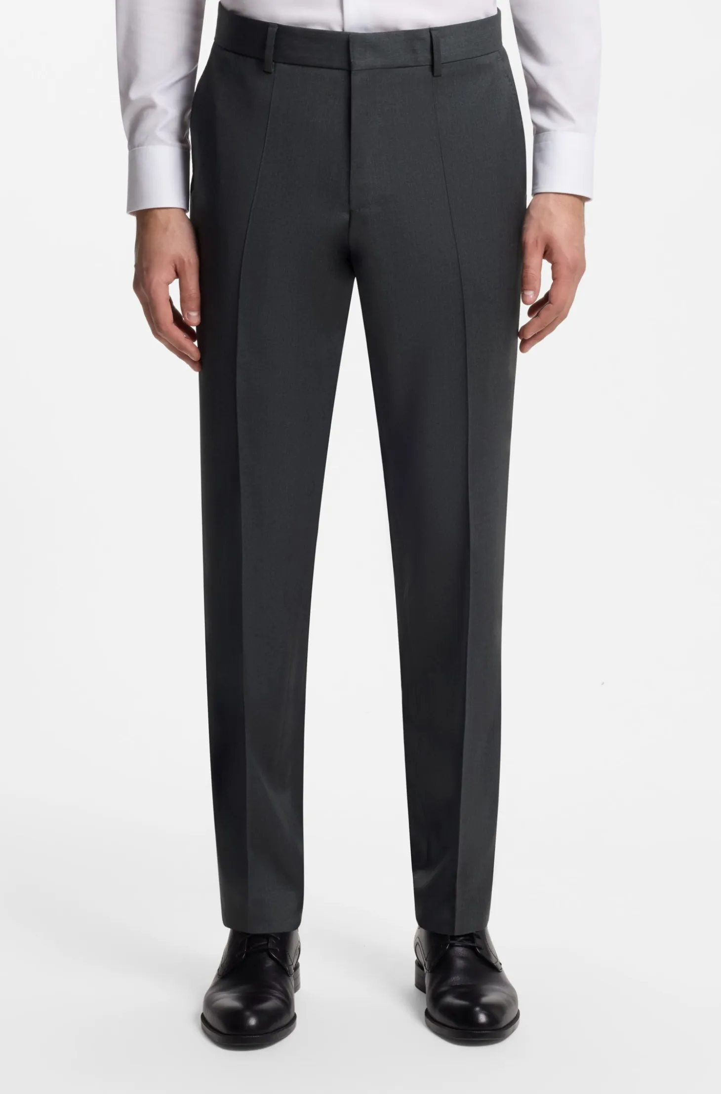 BOSS ONE Regular-fit trousers in virgin-wool serge