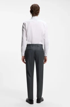 BOSS ONE Regular-fit trousers in virgin-wool serge