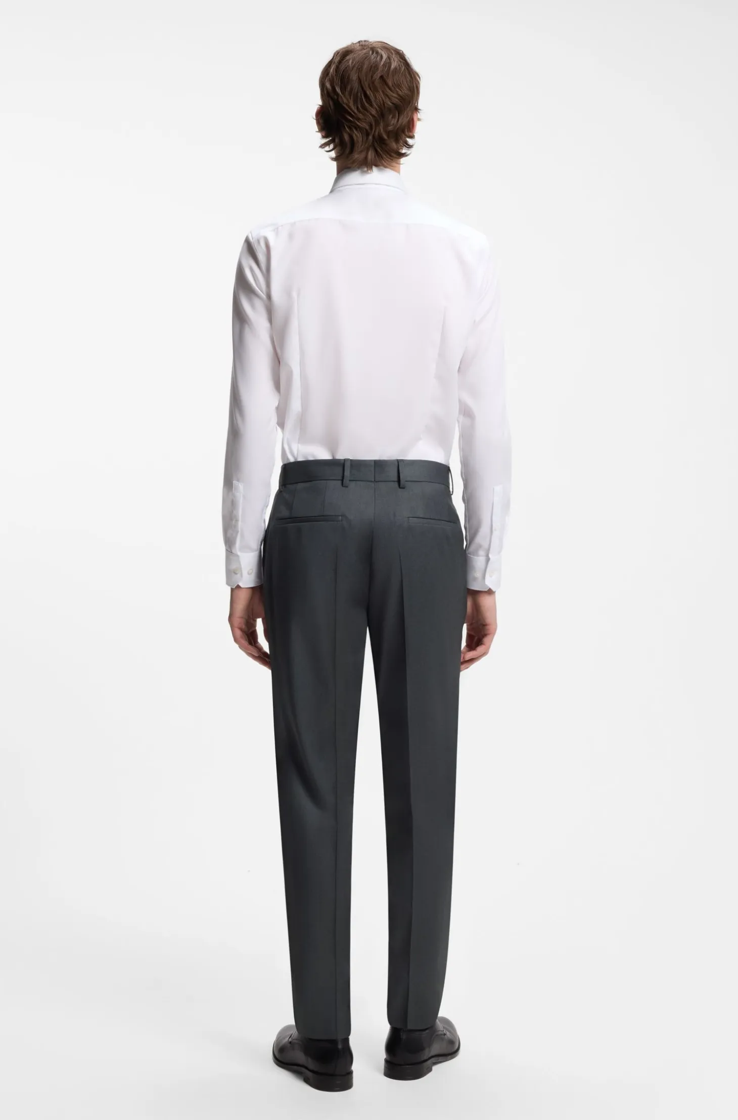 BOSS ONE Regular-fit trousers in virgin-wool serge