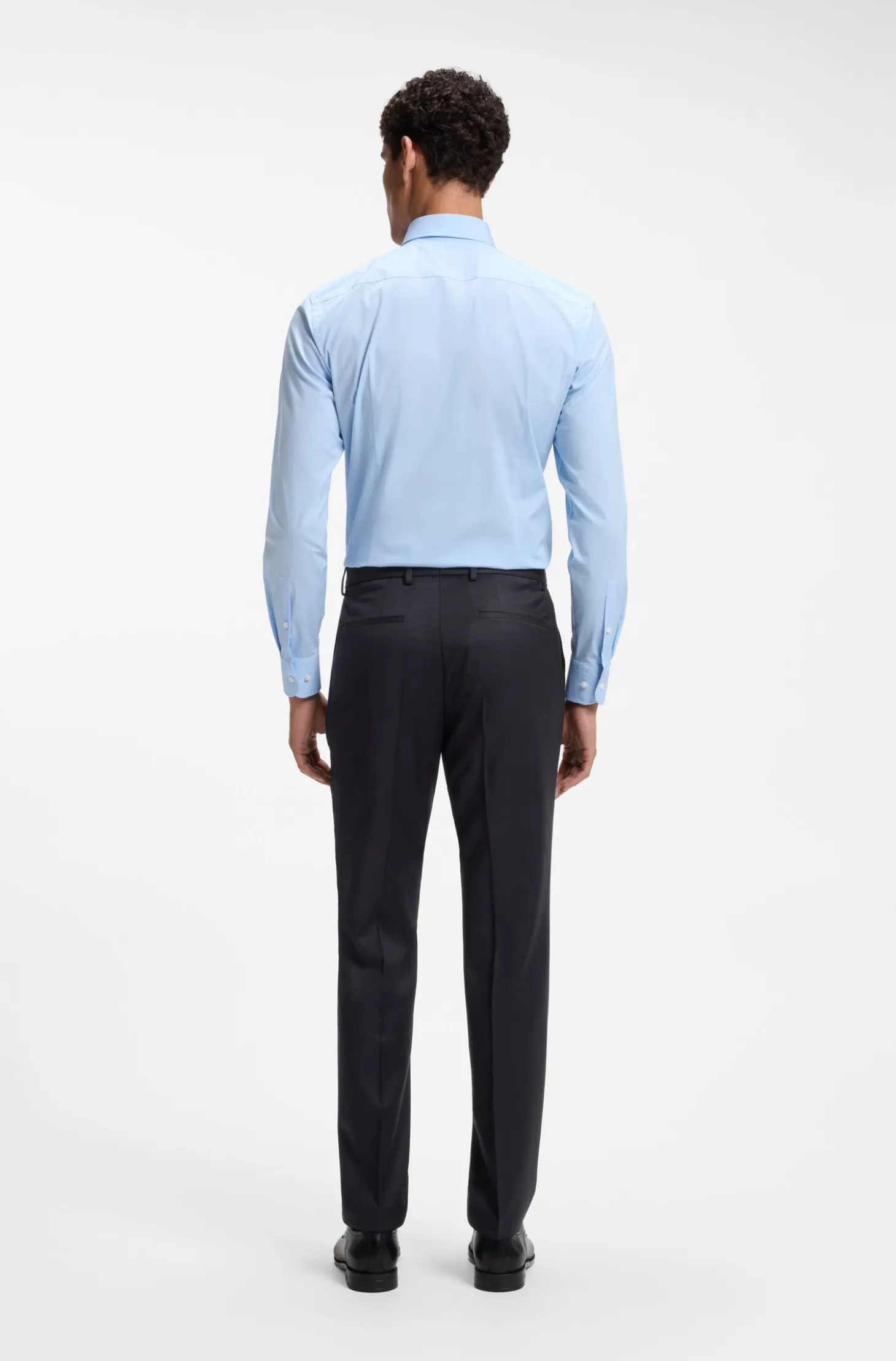 BOSS ONE Regular-fit trousers in virgin-wool serge