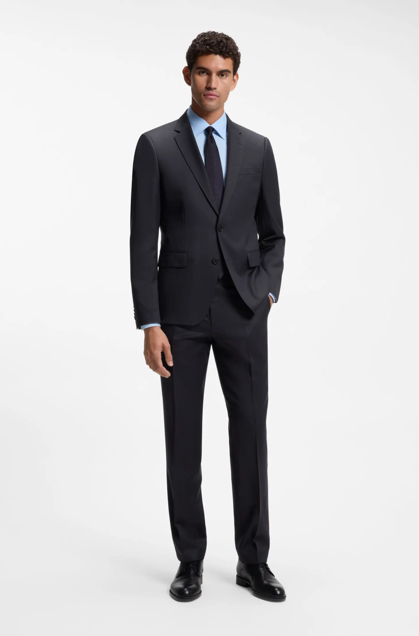 BOSS ONE Regular-fit trousers in virgin-wool serge