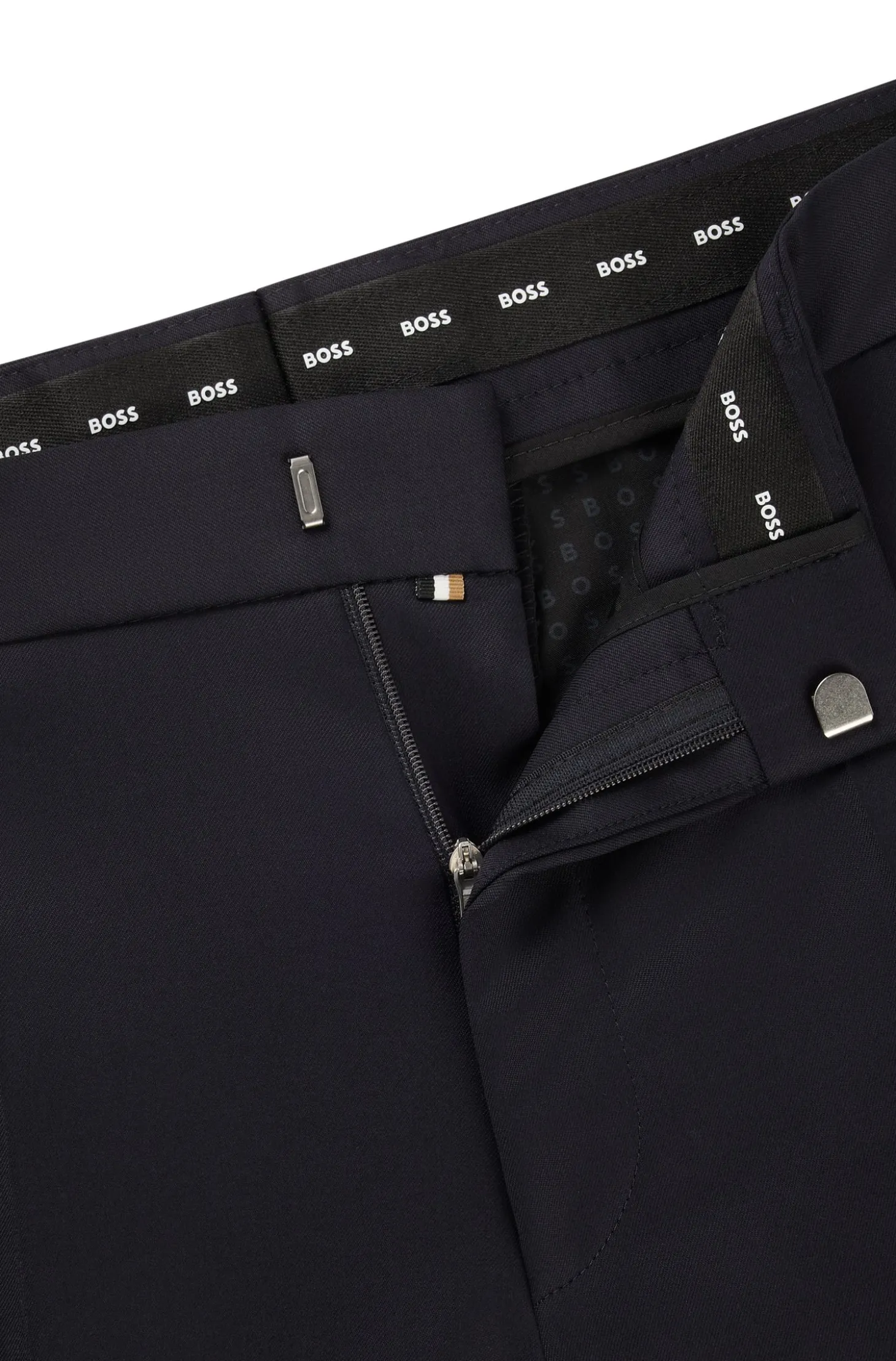 BOSS ONE Regular-fit trousers in virgin-wool serge