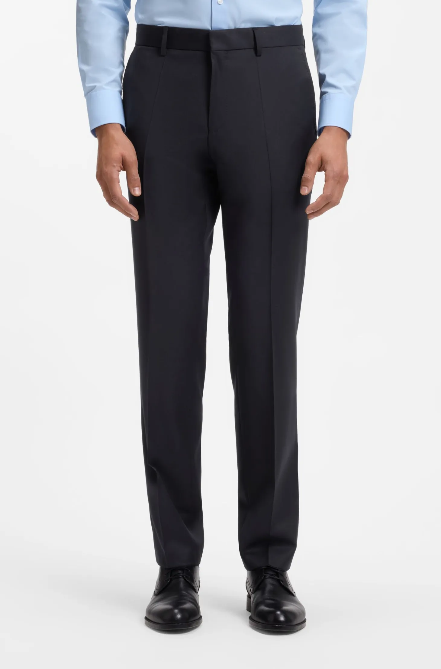 BOSS ONE Regular-fit trousers in virgin-wool serge