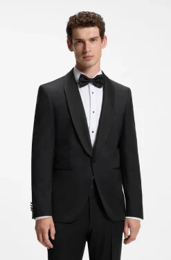 BOSS ONE Regular-fit tuxedo jacket in virgin-wool serge
