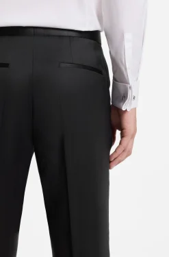 BOSS ONE Regular-fit tuxedo trousers in virgin-wool serge