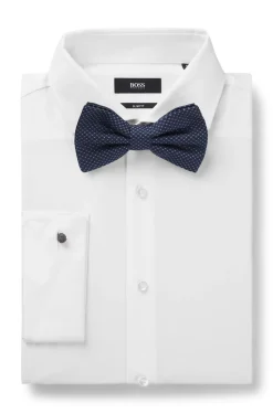 BOSS ONE Silk bow tie in micro-patterned jacquard