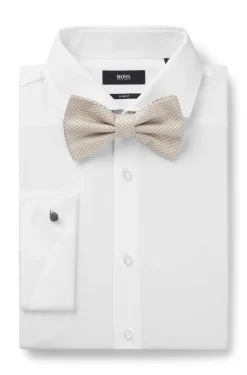 BOSS ONE Silk bow tie in micro-patterned jacquard