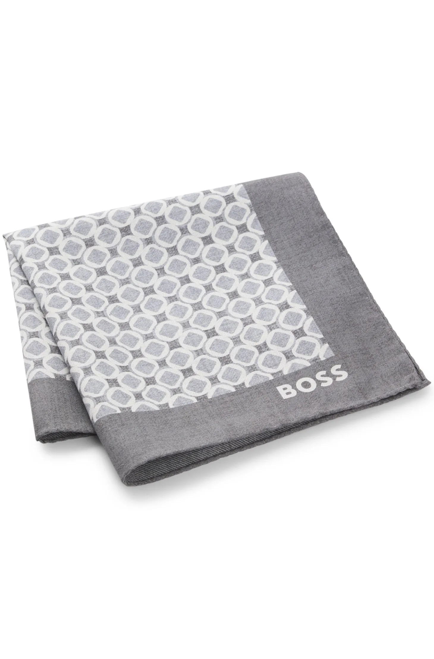 BOSS ONE Silk pocket square with digital print