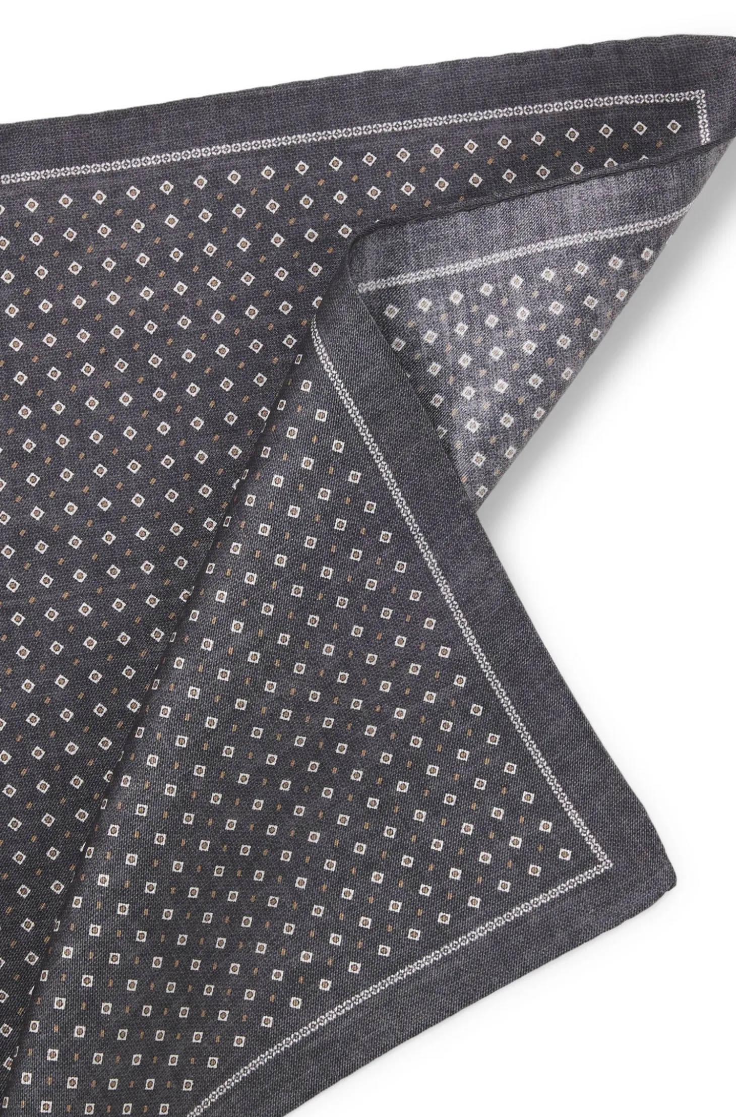 BOSS ONE Silk pocket square with printed pattern