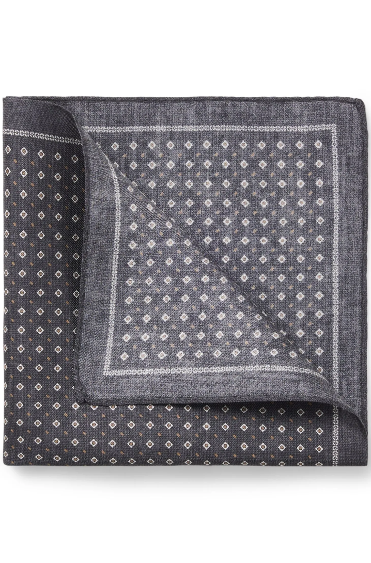 BOSS ONE Silk pocket square with printed pattern