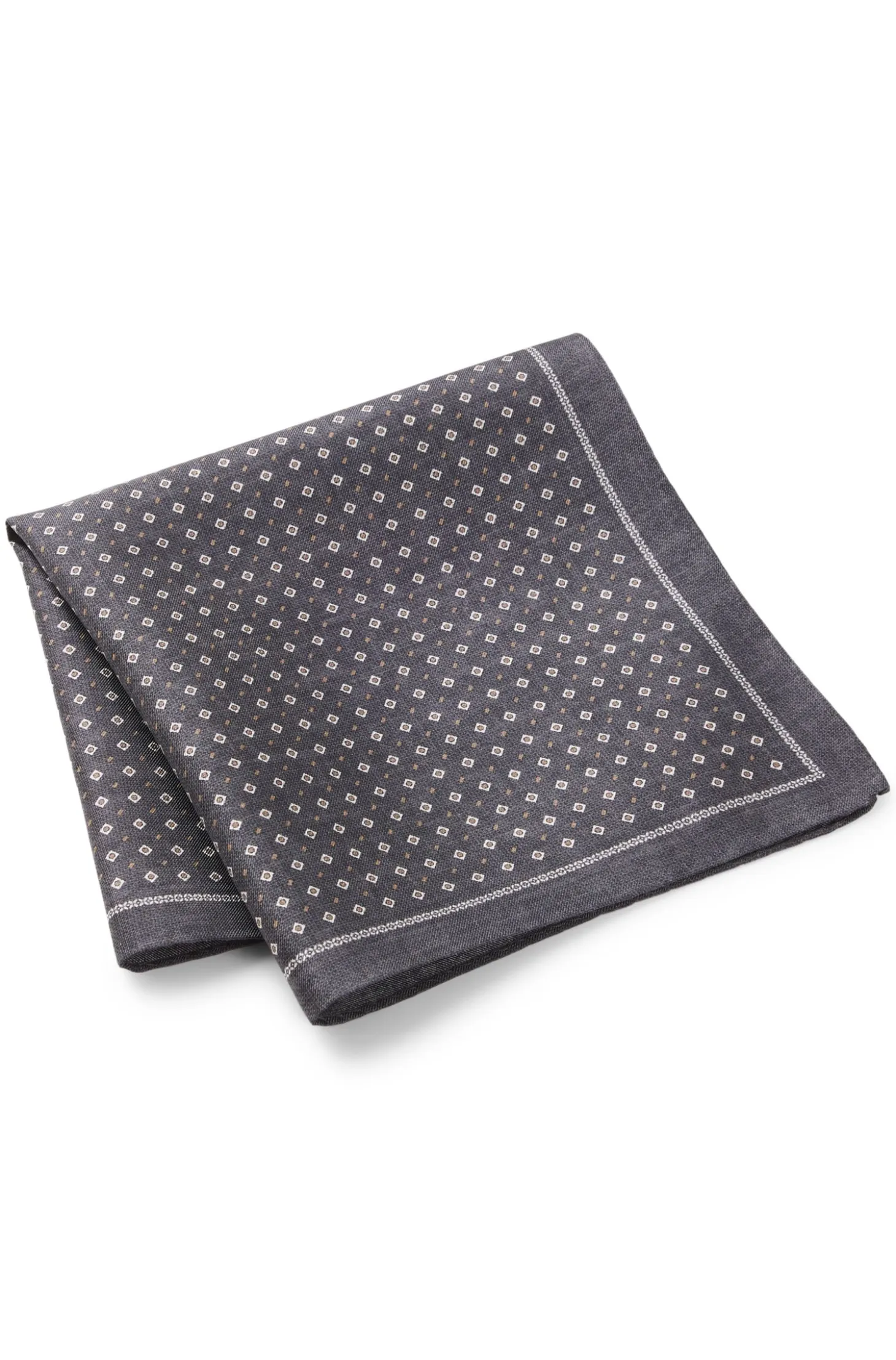 BOSS ONE Silk pocket square with printed pattern