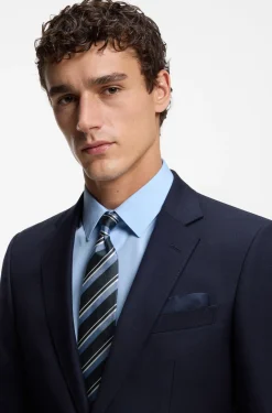 BOSS ONE Silk tie with diagonal stripes