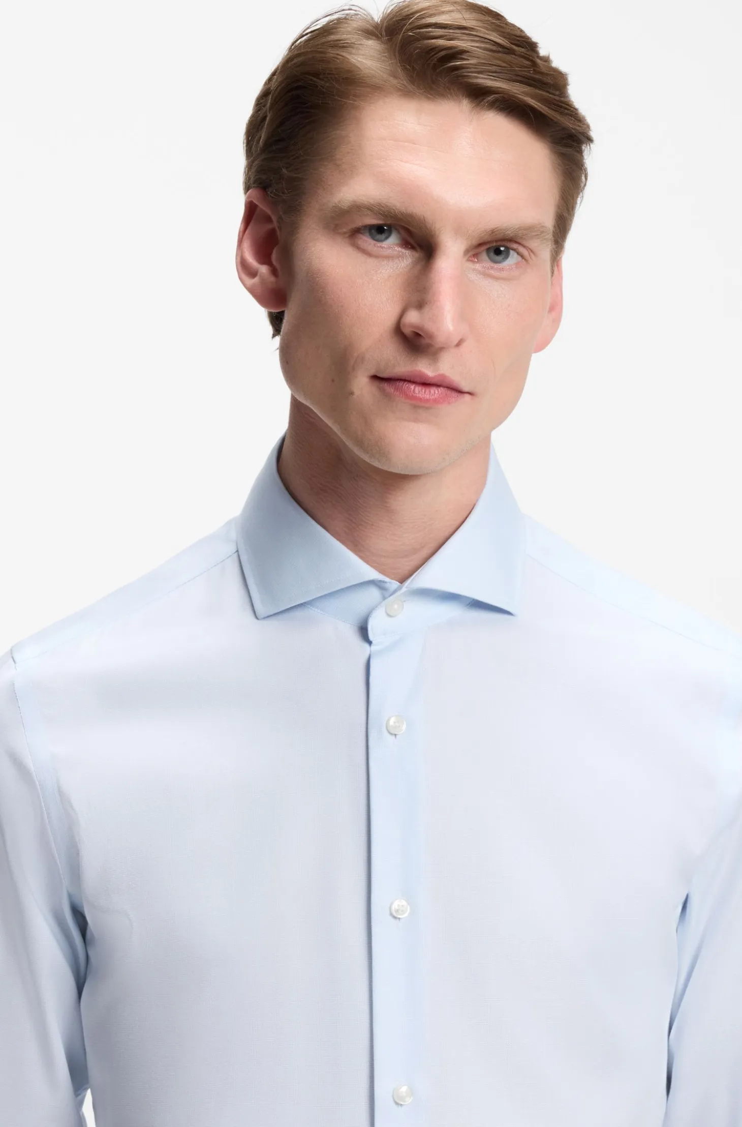BOSS ONE Slim-fit shirt in a structured cotton blend