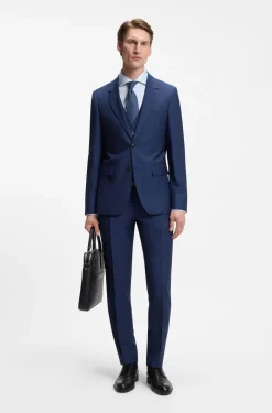 BOSS ONE Slim-fit shirt in a structured cotton blend