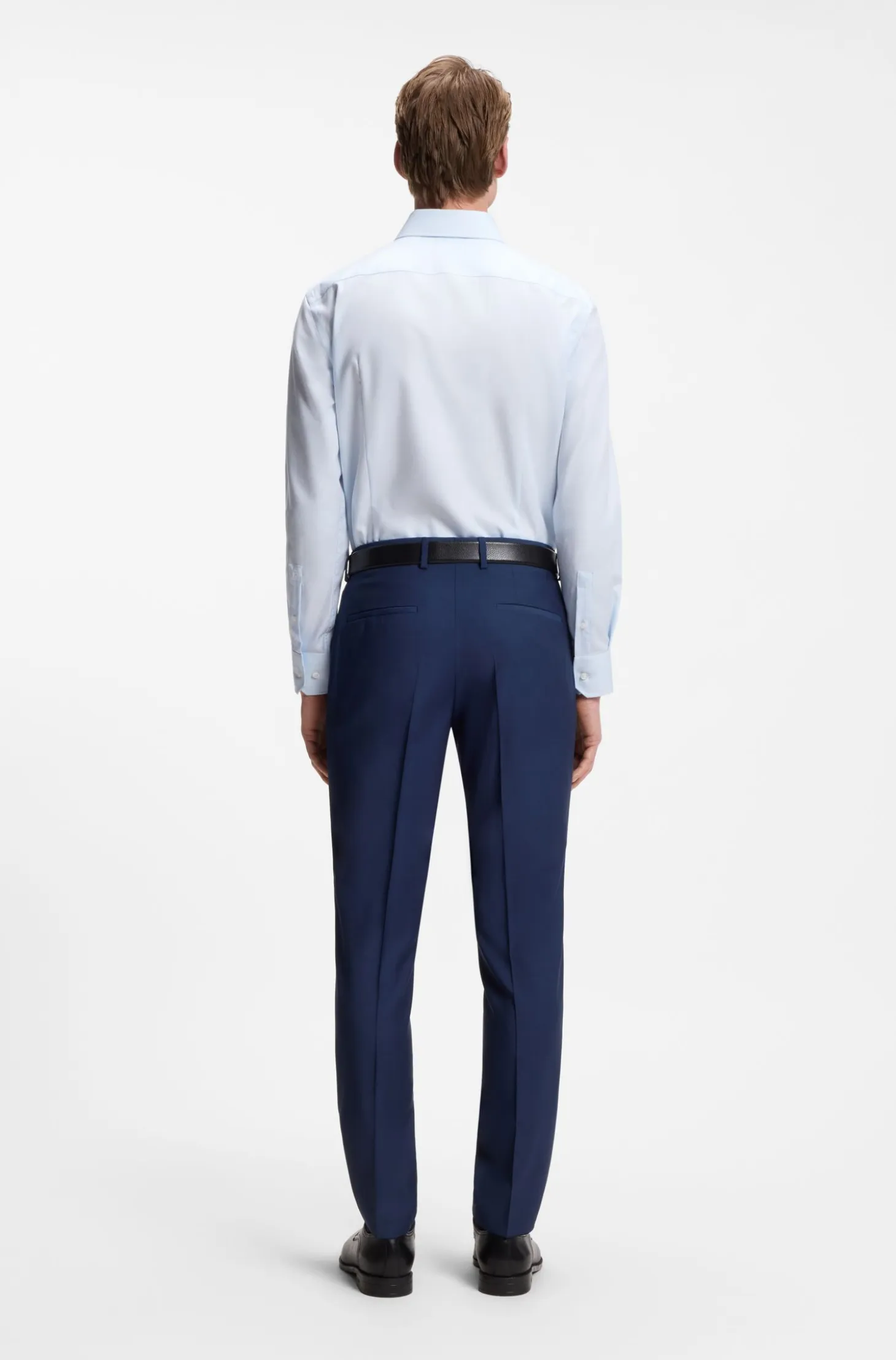 BOSS ONE Slim-fit shirt in a structured cotton blend