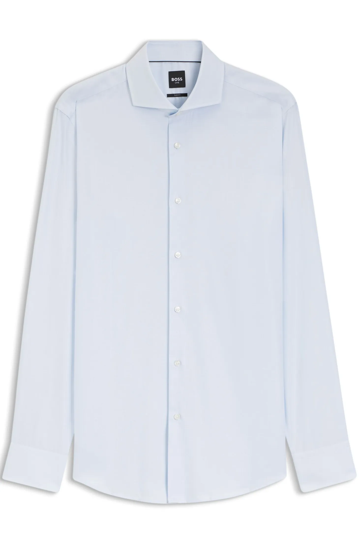 BOSS ONE Slim-fit shirt in a structured cotton blend