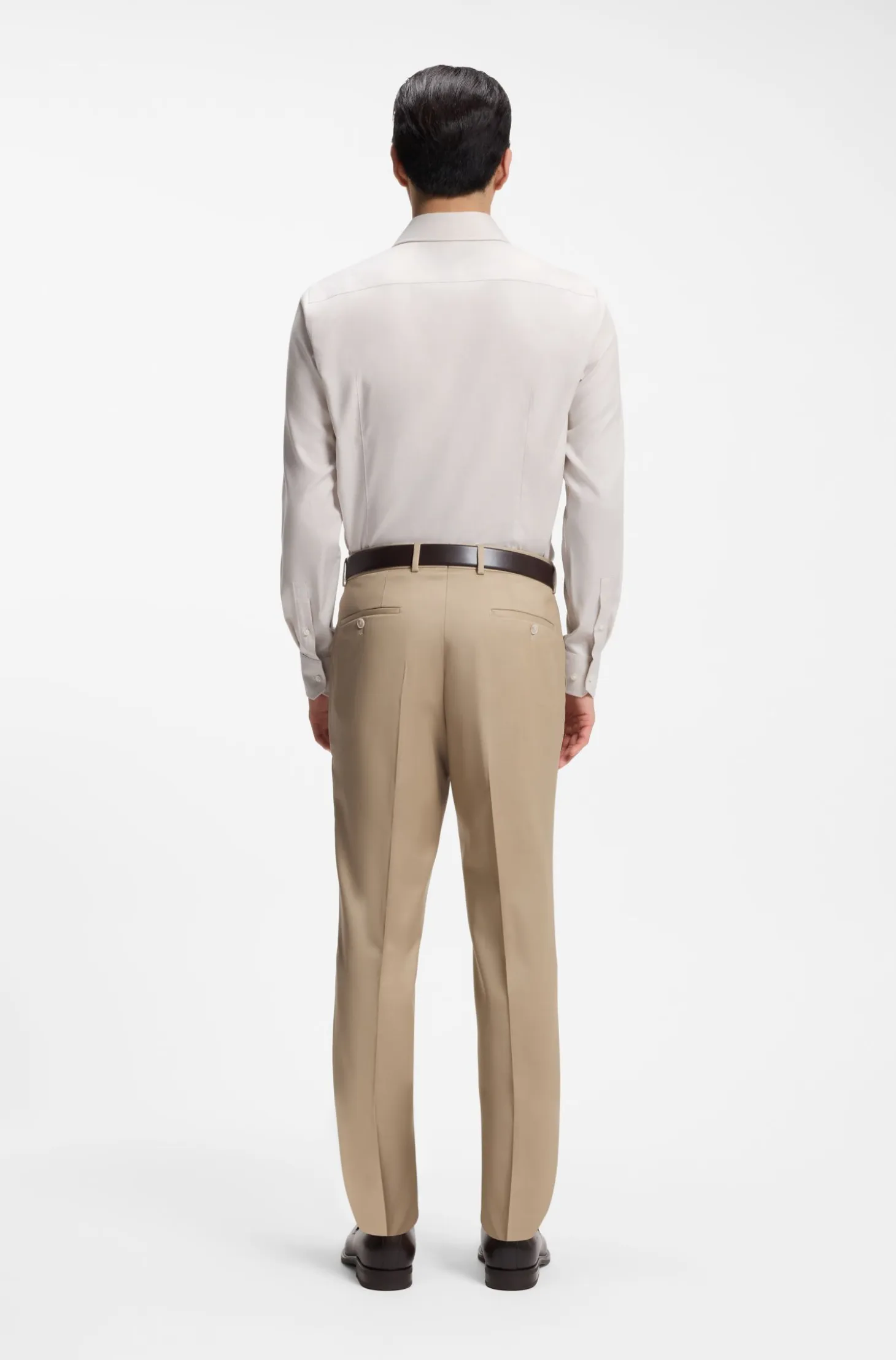 BOSS ONE Slim-fit shirt in a structured cotton blend