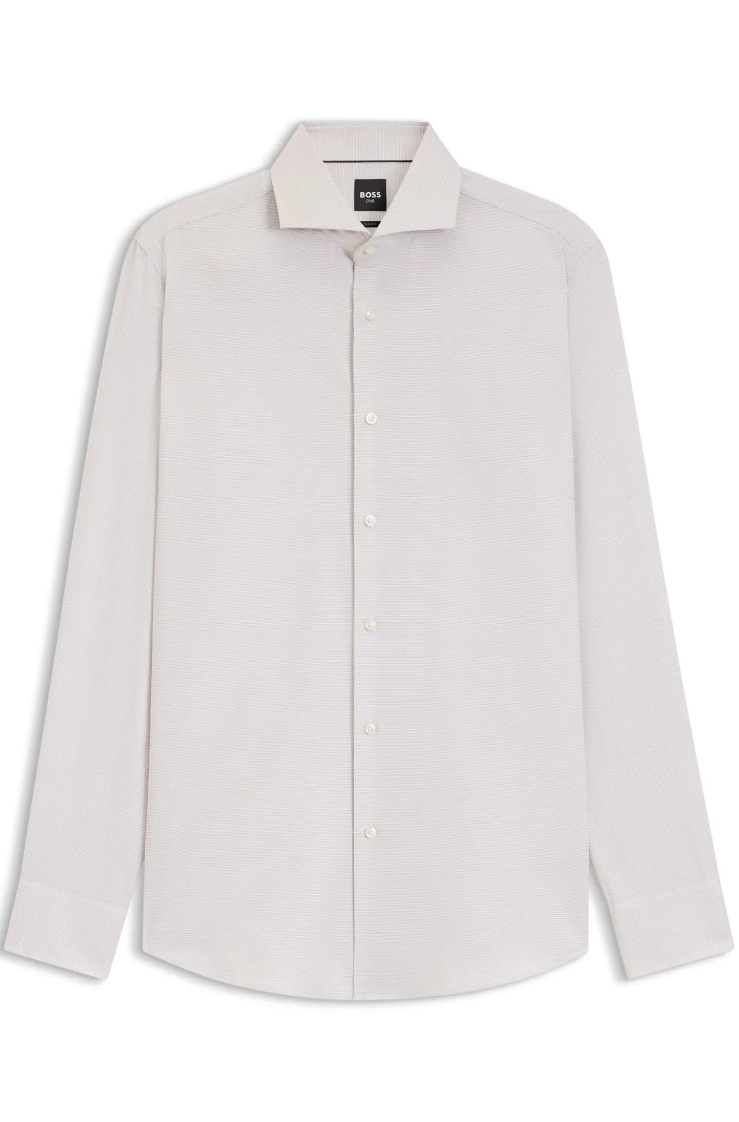 BOSS ONE Slim-fit shirt in a structured cotton blend