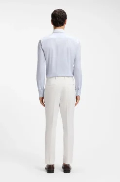 BOSS ONE Slim-fit shirt in striped cotton twill