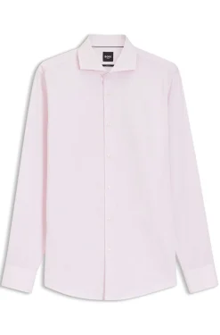 BOSS ONE Slim-fit shirt in striped cotton twill