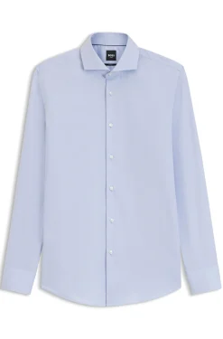 BOSS ONE Slim-fit shirt in wrinkle-resistant Oxford cotton