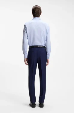 BOSS ONE Slim-fit shirt in wrinkle-resistant Oxford cotton