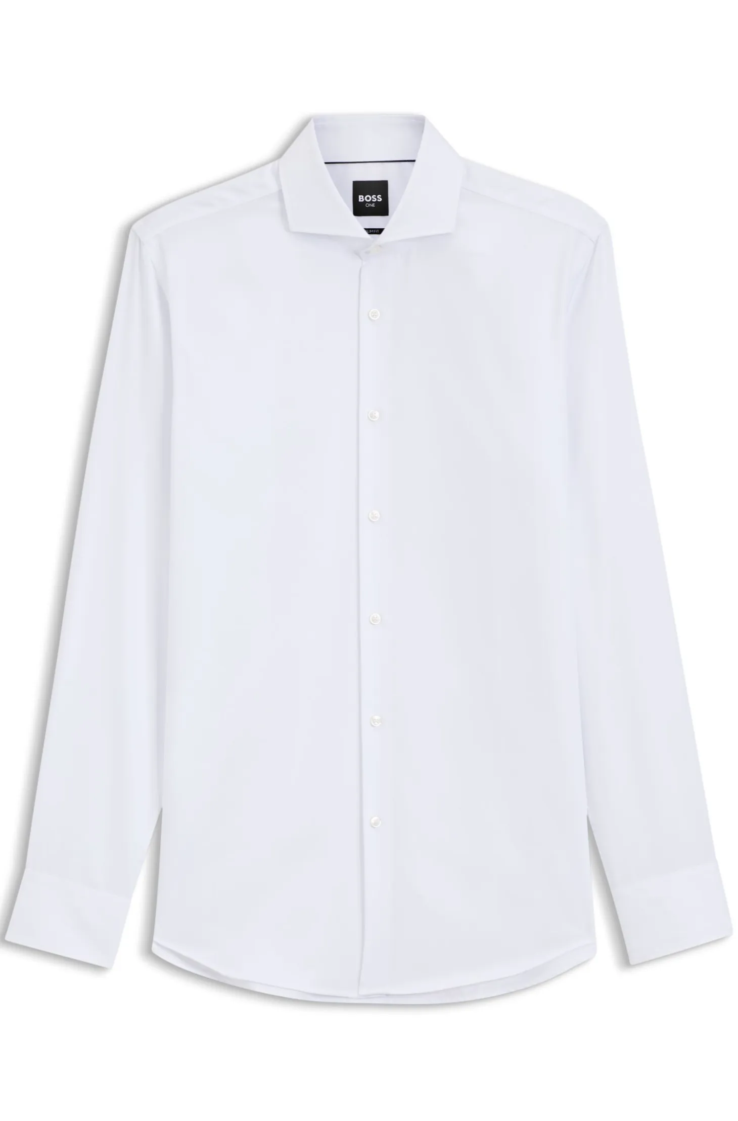 BOSS ONE Slim-fit shirt in wrinkle-resistant Oxford cotton