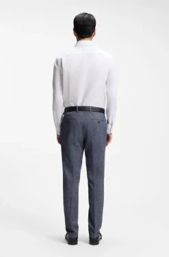 BOSS ONE Slim-fit shirt in wrinkle-resistant Oxford cotton