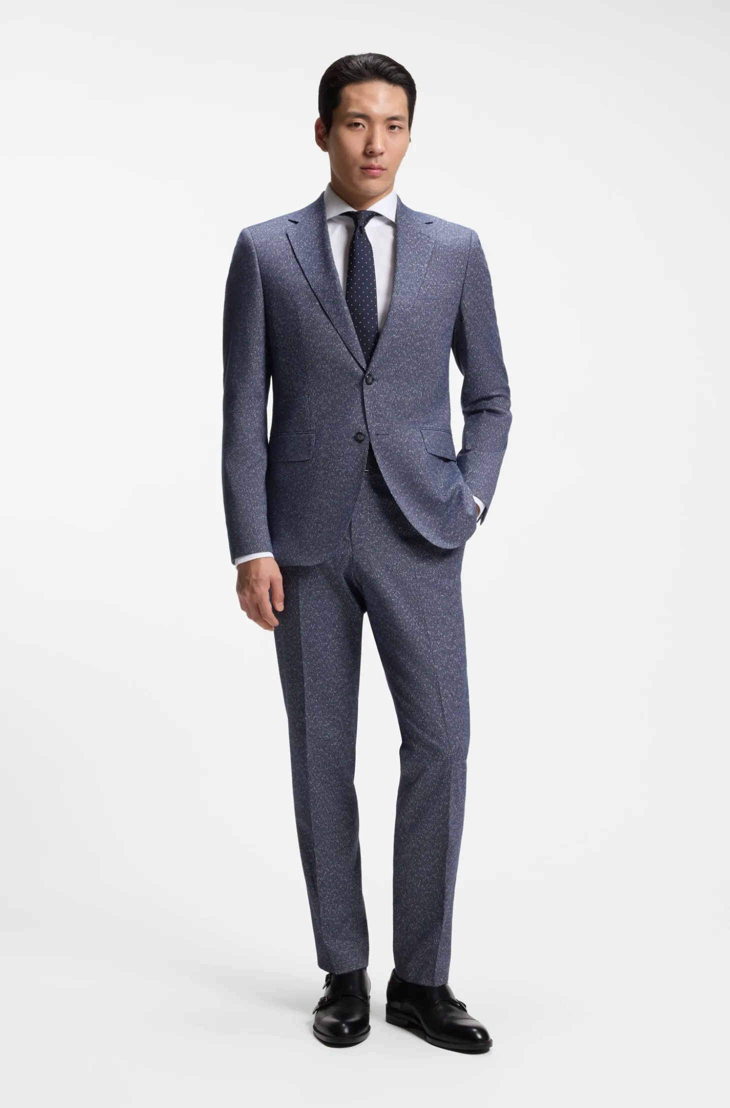 BOSS ONE Slim-fit shirt in wrinkle-resistant Oxford cotton