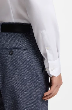 BOSS ONE Slim-fit shirt in wrinkle-resistant Oxford cotton