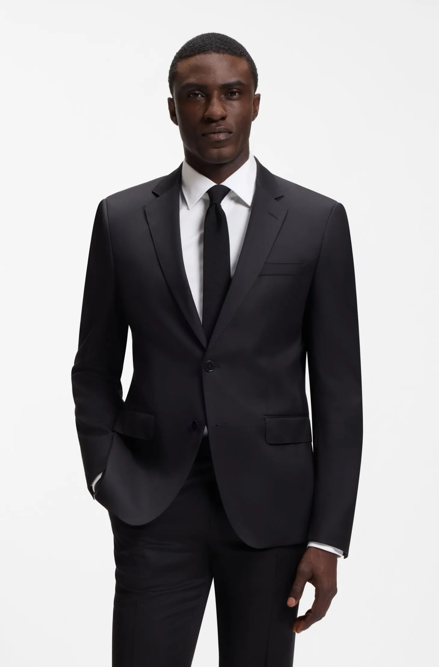 BOSS ONE Slim-fit suit jacket in virgin-wool serge