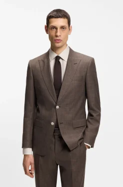 BOSS ONE Slim-fit suit jacket in wool, silk and linen
