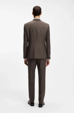 BOSS ONE Slim-fit suit jacket in wool, silk and linen