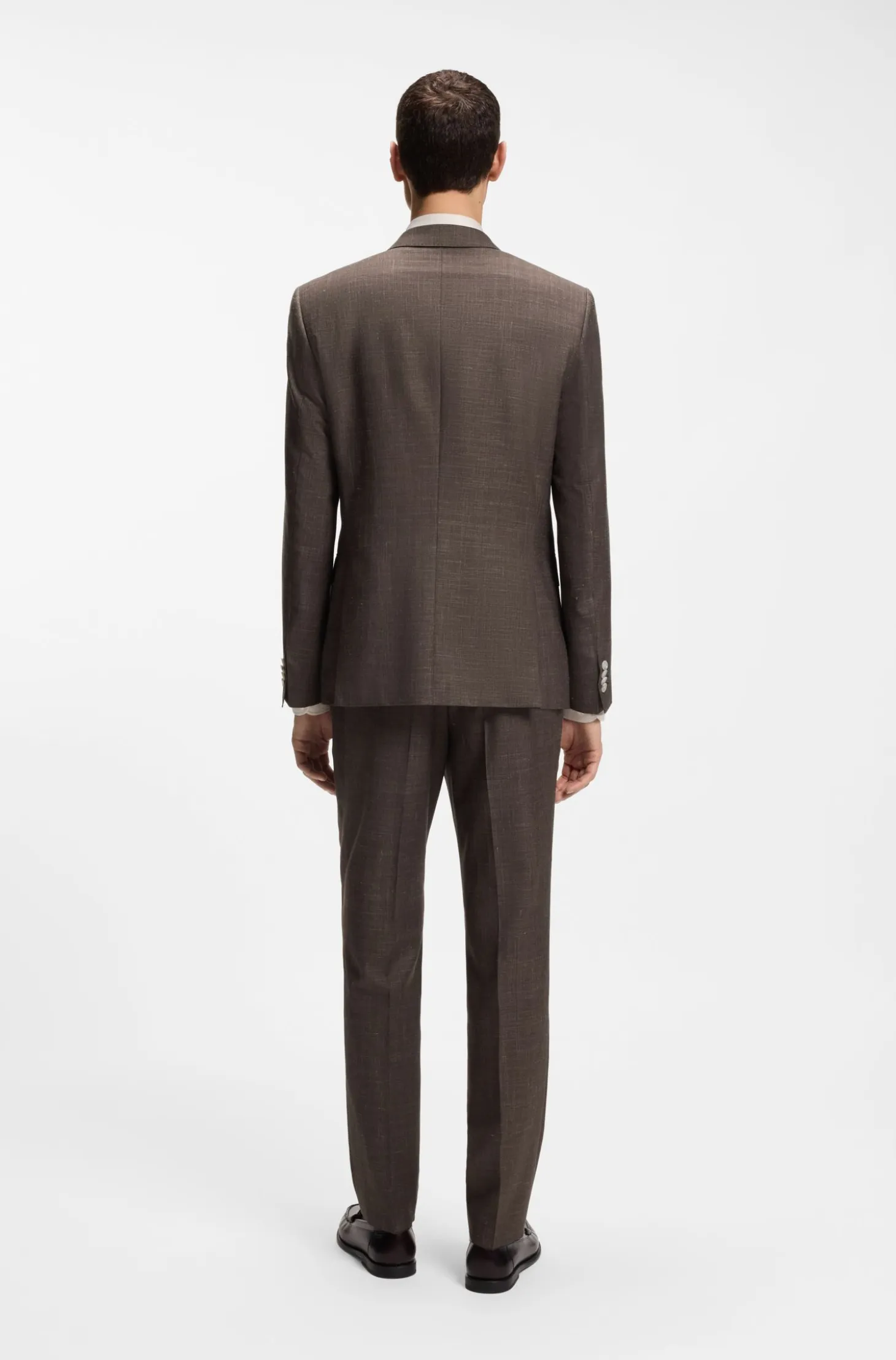 BOSS ONE Slim-fit suit jacket in wool, silk and linen