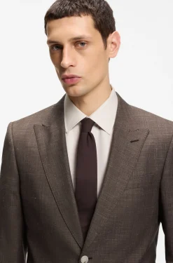 BOSS ONE Slim-fit suit jacket in wool, silk and linen