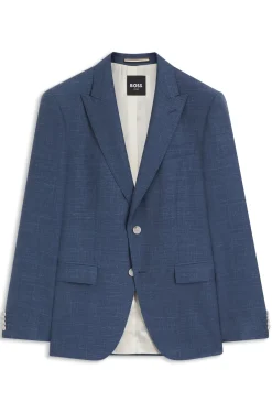 BOSS ONE Slim-fit suit jacket in wool, silk and linen