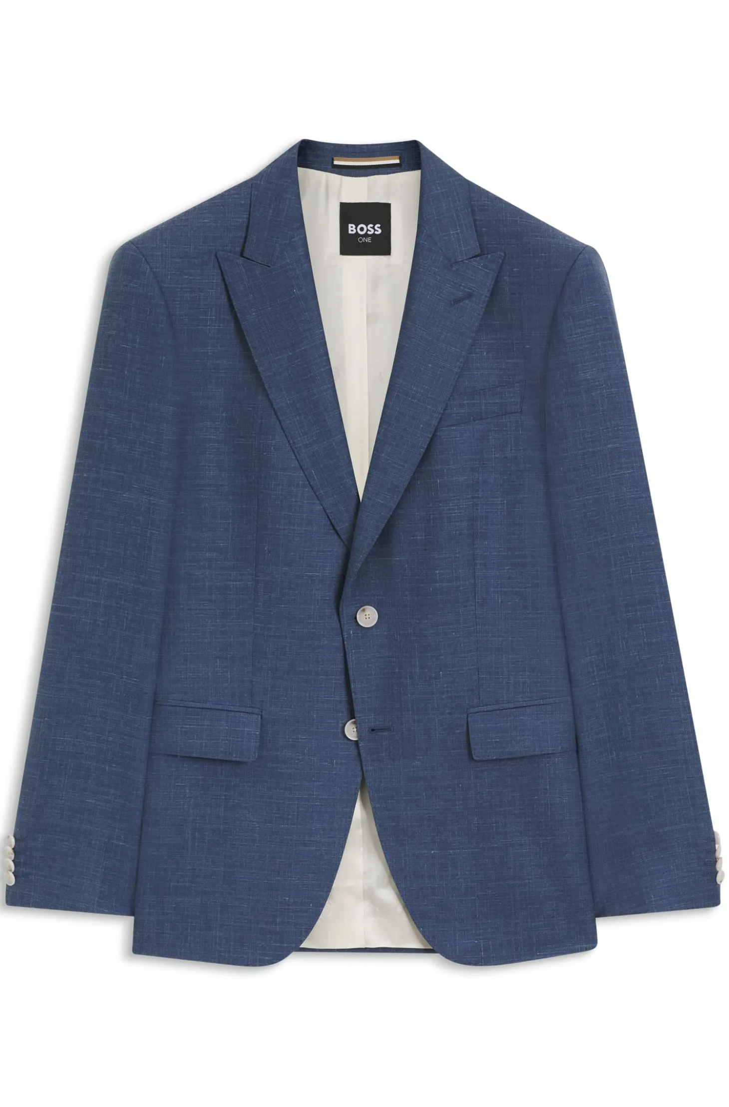 BOSS ONE Slim-fit suit jacket in wool, silk and linen