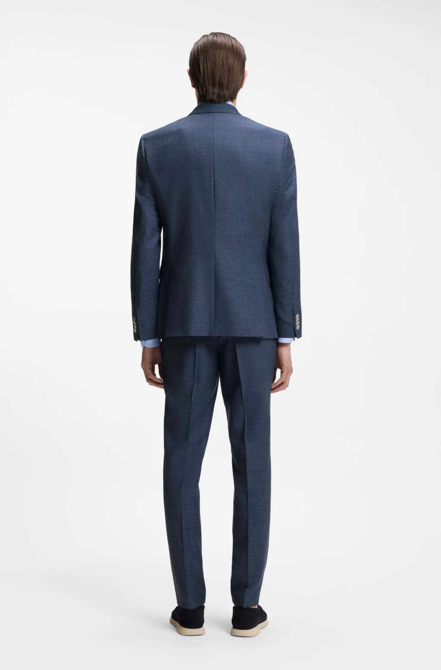 BOSS ONE Slim-fit suit jacket in wool, silk and linen