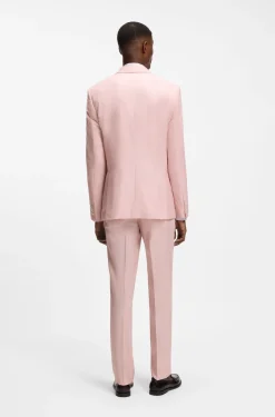 BOSS ONE Slim-fit suit jacket in wool, silk and linen