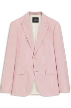BOSS ONE Slim-fit suit jacket in wool, silk and linen