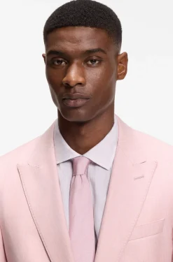BOSS ONE Slim-fit suit jacket in wool, silk and linen