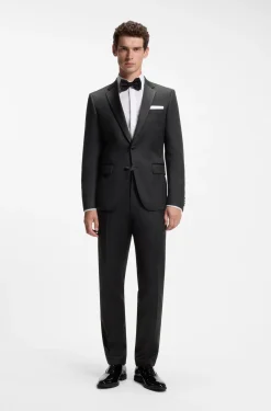 BOSS ONE Slim-fit trousers in virgin-wool serge